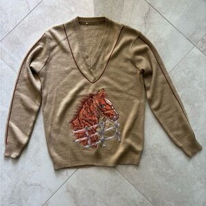Vintage Embroidered Horse Sweater Size S